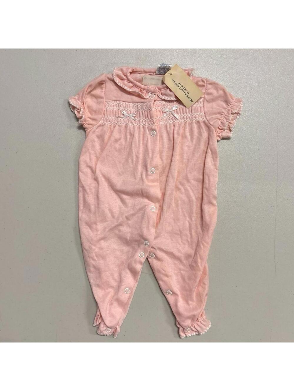 NWT Vintage 70s 80s Carter’s Pink Romper Sleepwear 3M (12-17 lb)